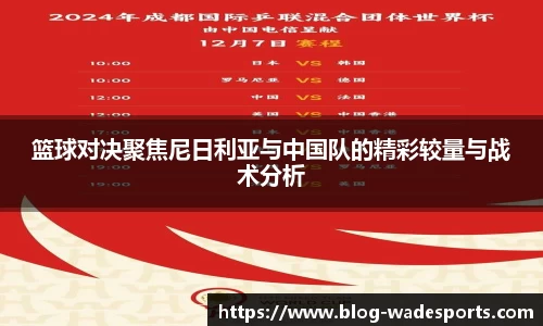 篮球对决聚焦尼日利亚与中国队的精彩较量与战术分析